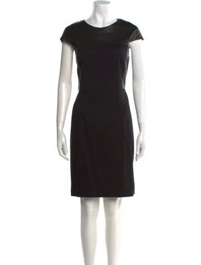 Pre-owned Theory Crew Neck Knee-length Dress In Black