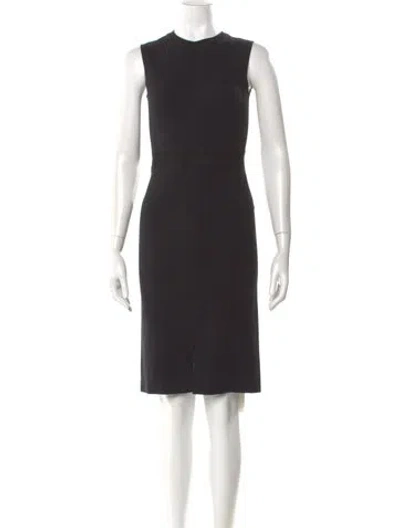 Pre-owned Theory Crew Neck Knee-length Dress In Black