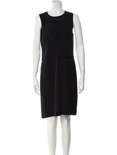 Pre-owned Theory Crew Neck Knee-length Dress In Black