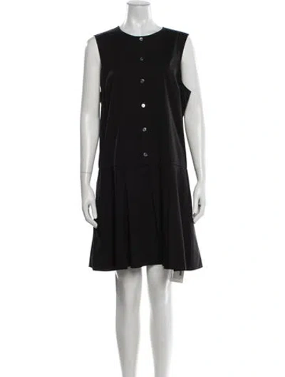 Pre-owned Theory Crew Neck Knee-length Dress In Black