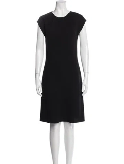 Pre-owned Theory Crew Neck Knee-length Dress In Black