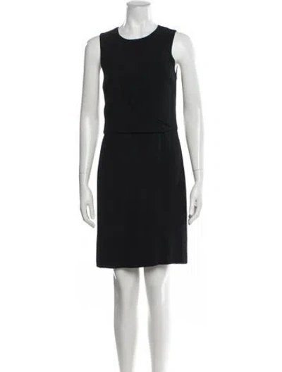 Pre-owned Theory Crew Neck Knee-length Dress In Black