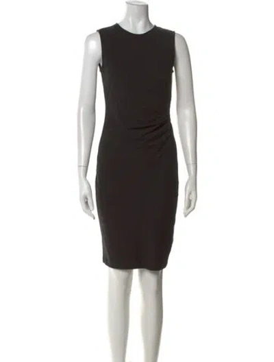 Pre-owned Theory Crew Neck Knee-length Dress In Black