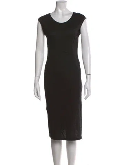 Pre-owned Theory Crew Neck Knee-length Dress In Black