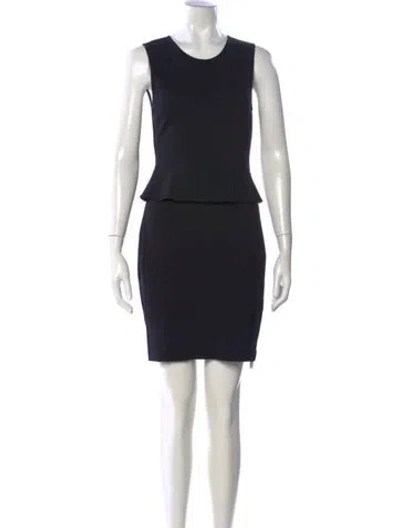 Pre-owned Theory Crew Neck Knee-length Dress In Black
