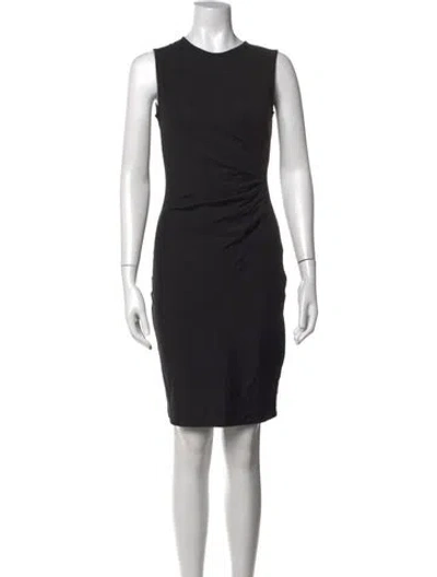 Pre-owned Theory Crew Neck Knee-length Dress In Black