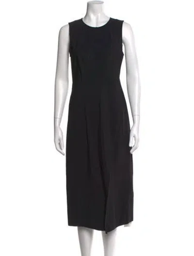 Pre-owned Theory Crew Neck Knee-length Dress In Black