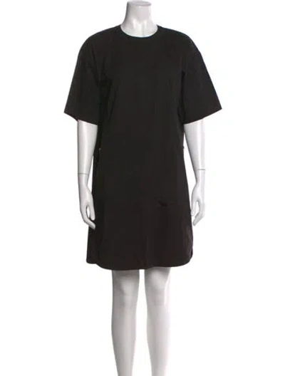 Pre-owned Theory Crew Neck Knee-length Dress In Black
