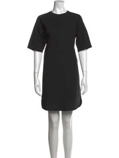 Pre-owned Theory Crew Neck Knee-length Dress In Black