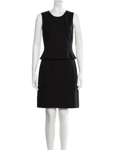 Pre-owned Theory Crew Neck Knee-length Dress In Black