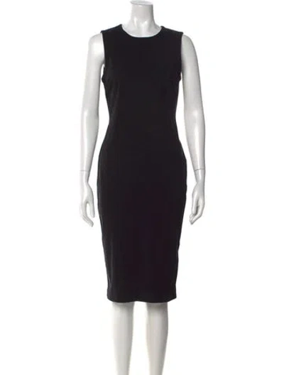 Pre-owned Theory Crew Neck Knee-length Dress In Black