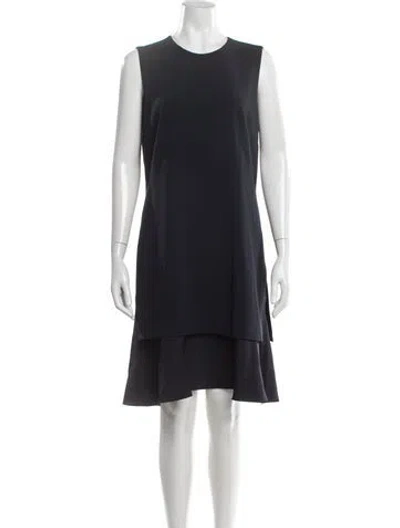 Pre-owned Theory Crew Neck Knee-length Dress In Black