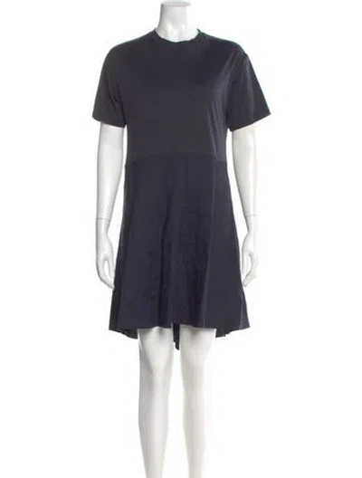 Pre-owned Theory Crew Neck Knee-length Dress In Blue
