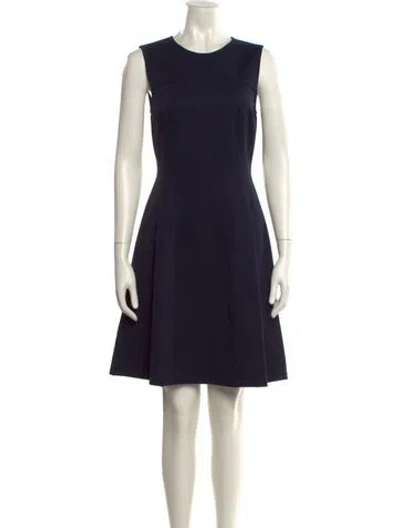 Pre-owned Theory Crew Neck Knee-length Dress In Blue