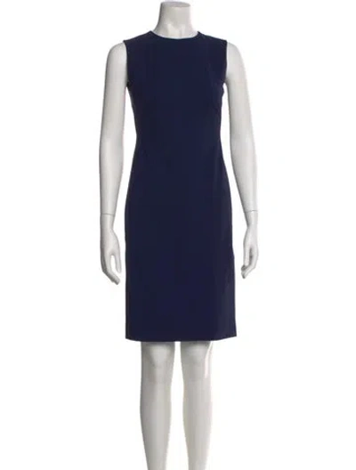 Pre-owned Theory Crew Neck Knee-length Dress In Blue
