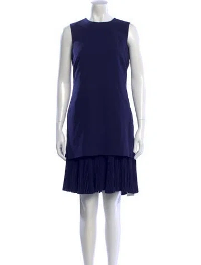 Pre-owned Theory Crew Neck Knee-length Dress In Blue