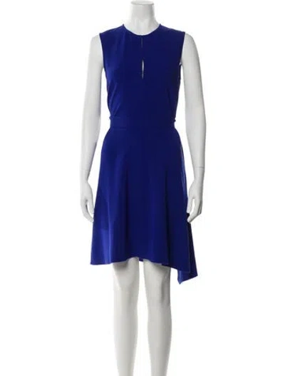 Pre-owned Theory Crew Neck Knee-length Dress In Blue
