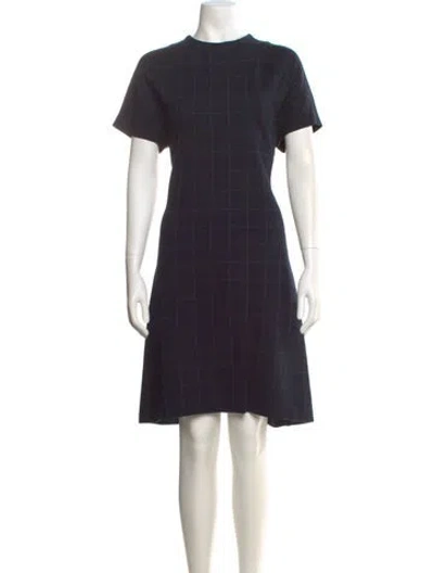Pre-owned Theory Crew Neck Knee-length Dress In Blue