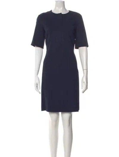 Pre-owned Theory Crew Neck Knee-length Dress In Blue