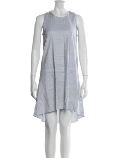 Pre-owned Theory Crew Neck Knee-length Dress In Blue
