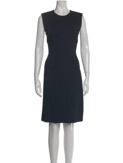 Pre-owned Theory Crew Neck Knee-length Dress In Blue