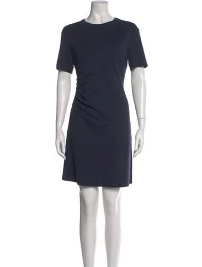 Pre-owned Theory Crew Neck Knee-length Dress In Blue