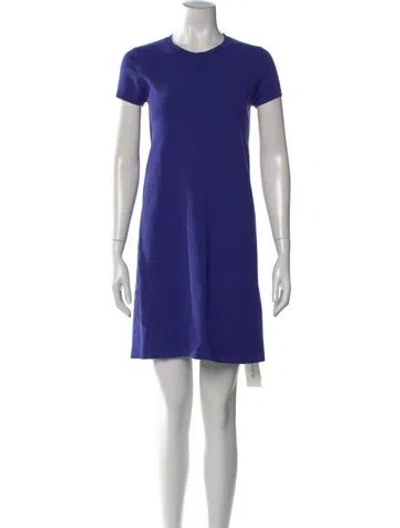 Pre-owned Theory Crew Neck Knee-length Dress In Blue
