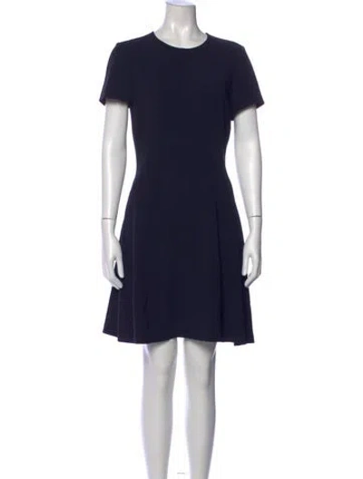 Pre-owned Theory Crew Neck Knee-length Dress In Blue