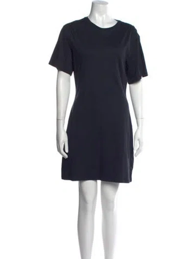 Pre-owned Theory Crew Neck Knee-length Dress In Blue