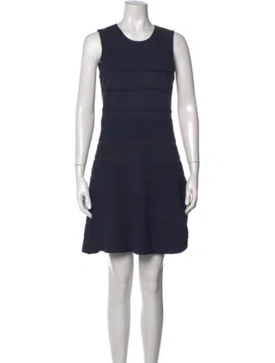 Pre-owned Theory Crew Neck Knee-length Dress In Blue