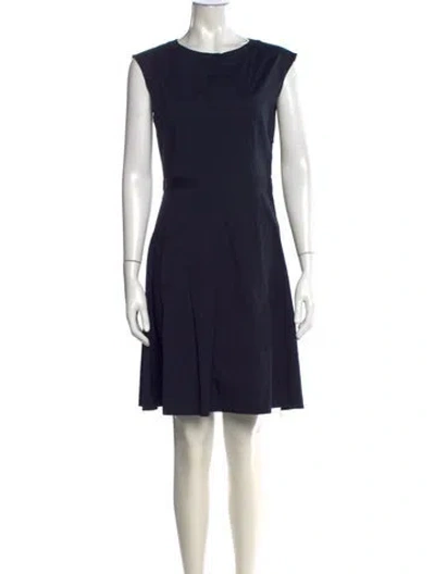 Pre-owned Theory Crew Neck Knee-length Dress In Blue