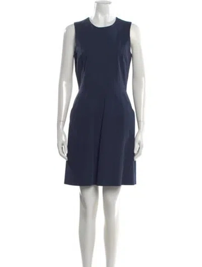 Pre-owned Theory Crew Neck Knee-length Dress In Blue