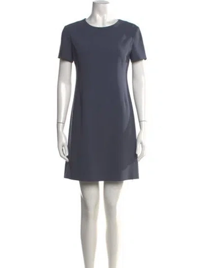 Pre-owned Theory Crew Neck Knee-length Dress In Blue