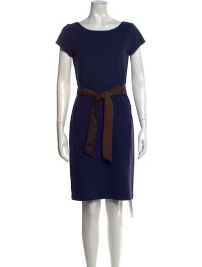 Pre-owned Theory Crew Neck Knee-length Dress In Blue
