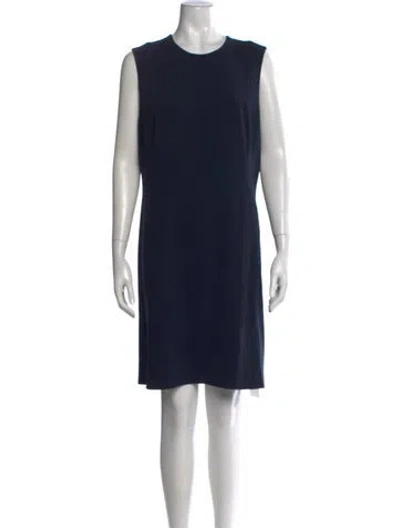 Pre-owned Theory Crew Neck Knee-length Dress In Blue