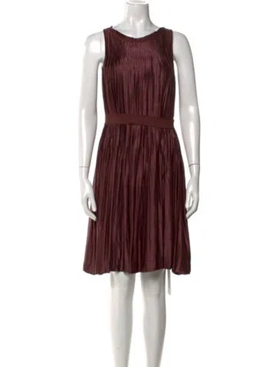 Pre-owned Theory Crew Neck Knee-length Dress In Brown
