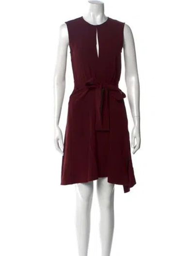 Pre-owned Theory Crew Neck Knee-length Dress In Burgundy