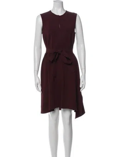 Pre-owned Theory Crew Neck Knee-length Dress In Burgundy