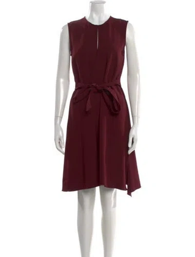 Pre-owned Theory Crew Neck Knee-length Dress In Burgundy