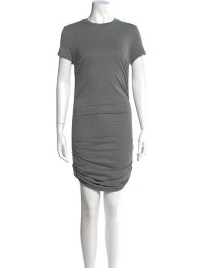 Pre-owned Theory Crew Neck Knee-length Dress In Gray