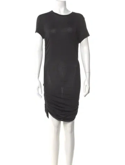 Pre-owned Theory Crew Neck Knee-length Dress In Gray