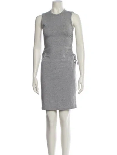 Pre-owned Theory Crew Neck Knee-length Dress In Gray