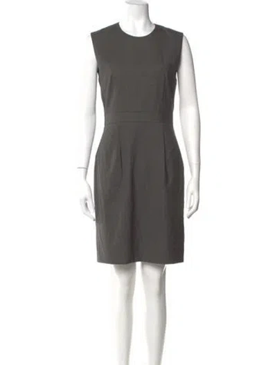 Pre-owned Theory Crew Neck Knee-length Dress In Gray