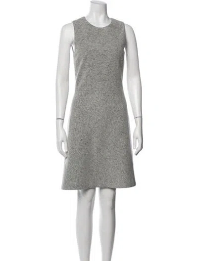 Pre-owned Theory Crew Neck Knee-length Dress In Gray