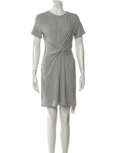 Pre-owned Theory Crew Neck Knee-length Dress In Gray