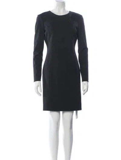 Pre-owned Theory Crew Neck Knee-length Dress In Gray