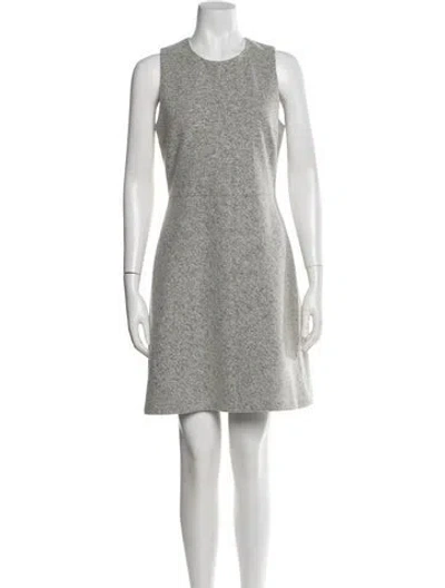 Pre-owned Theory Crew Neck Knee-length Dress In Gray
