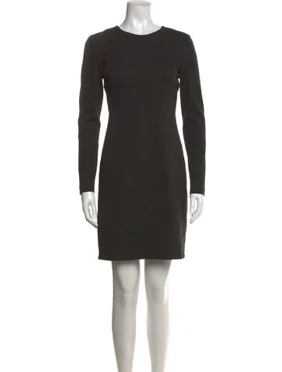 Pre-owned Theory Crew Neck Knee-length Dress In Gray