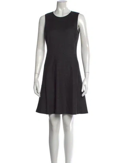 Pre-owned Theory Crew Neck Knee-length Dress In Gray