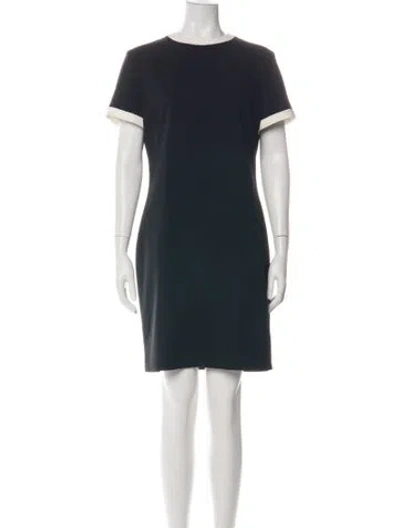Pre-owned Theory Crew Neck Knee-length Dress In Green